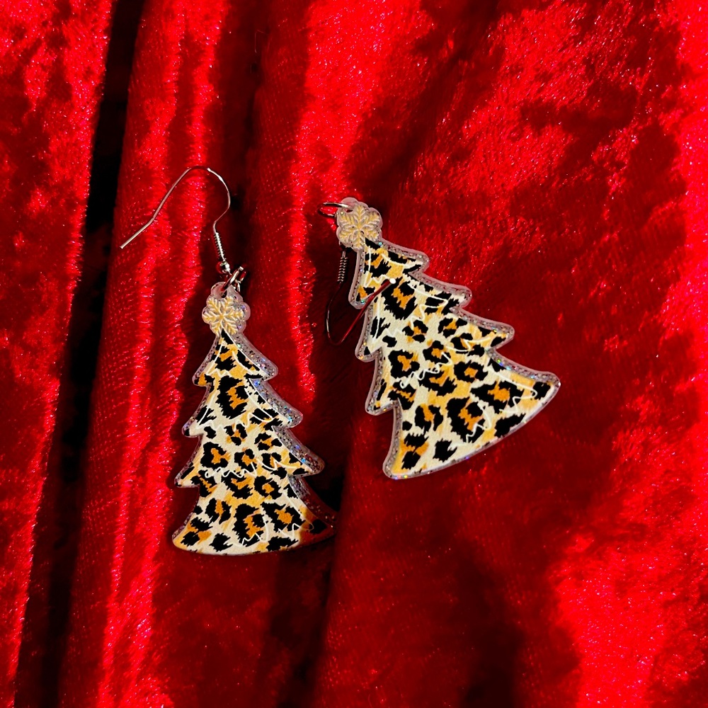Christmas Tree Earrings Acrylic